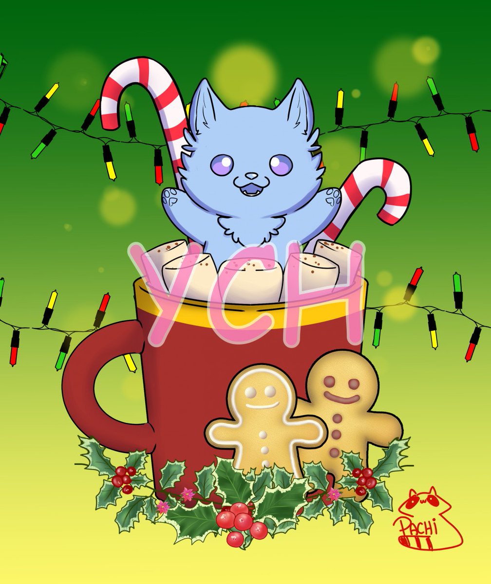 "Christmas cup ych" for sale.🎄
$25 USD .
-Any species
-Visual reference required