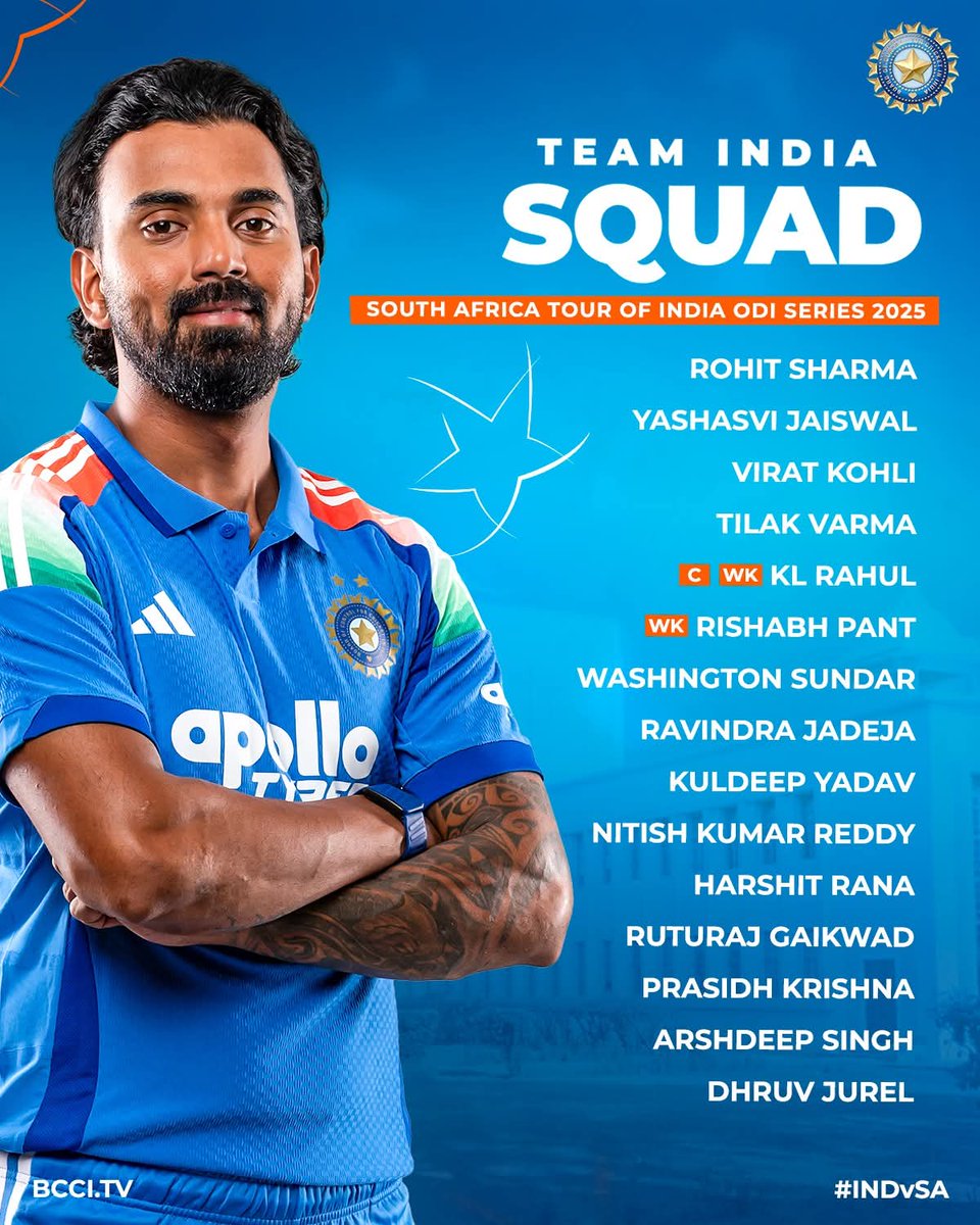 MausamKumarMee4's tweet image. 🚨 NEWS 🚨

#TeamIndia&apos;s squad for IDFC FIRST Bank ODI series against South Africa announced. 
हर्षित राणा को फिर से टीम मैं जगह दी गई है 

#IndvsAusfinal 
#IndianCricket #India