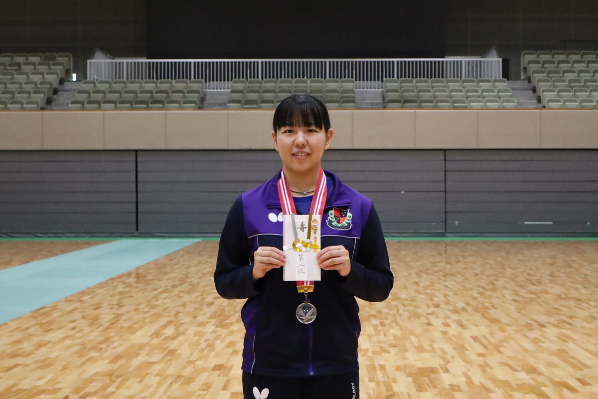 jsttf_'s tweet photo. 【2025北九州全国選抜】

🔥女子シングルス最終結果🔥

1位：青井さくら（筑波大学）
2位：伊藤詩菜（愛知工業大学）
3位：小林りんご（青山学院大学）
4位：山本真愛（神戸松蔭大学）※写真なし

#日学連 #卓球 https://t.co/7kWgp53fCo
