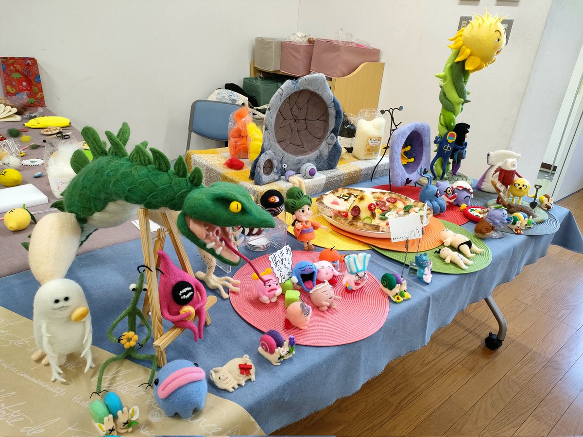 UMA200589's tweet photo. 昨日と今日の２日間、
「築地コミュニティセンター」の文化祭に参加してきました。

ピザキーホルダーが好評でよかった〜
＃羊毛フェルト https://t.co/0Y619j6Yu7