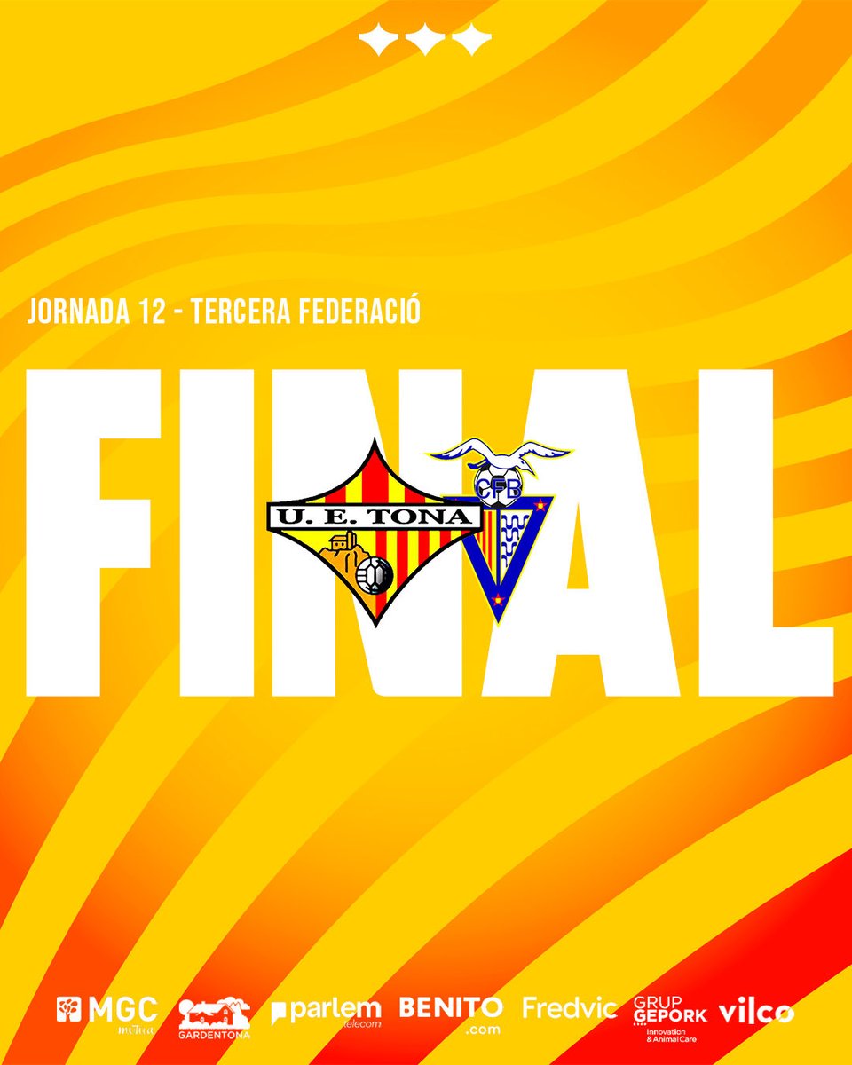 90’ | Final del partit! 0-0

Un gran partit de l’equip on mereixíem el gol i la victòria davant el líder.

#SomHiTona | #3RFEF 🟡🔴