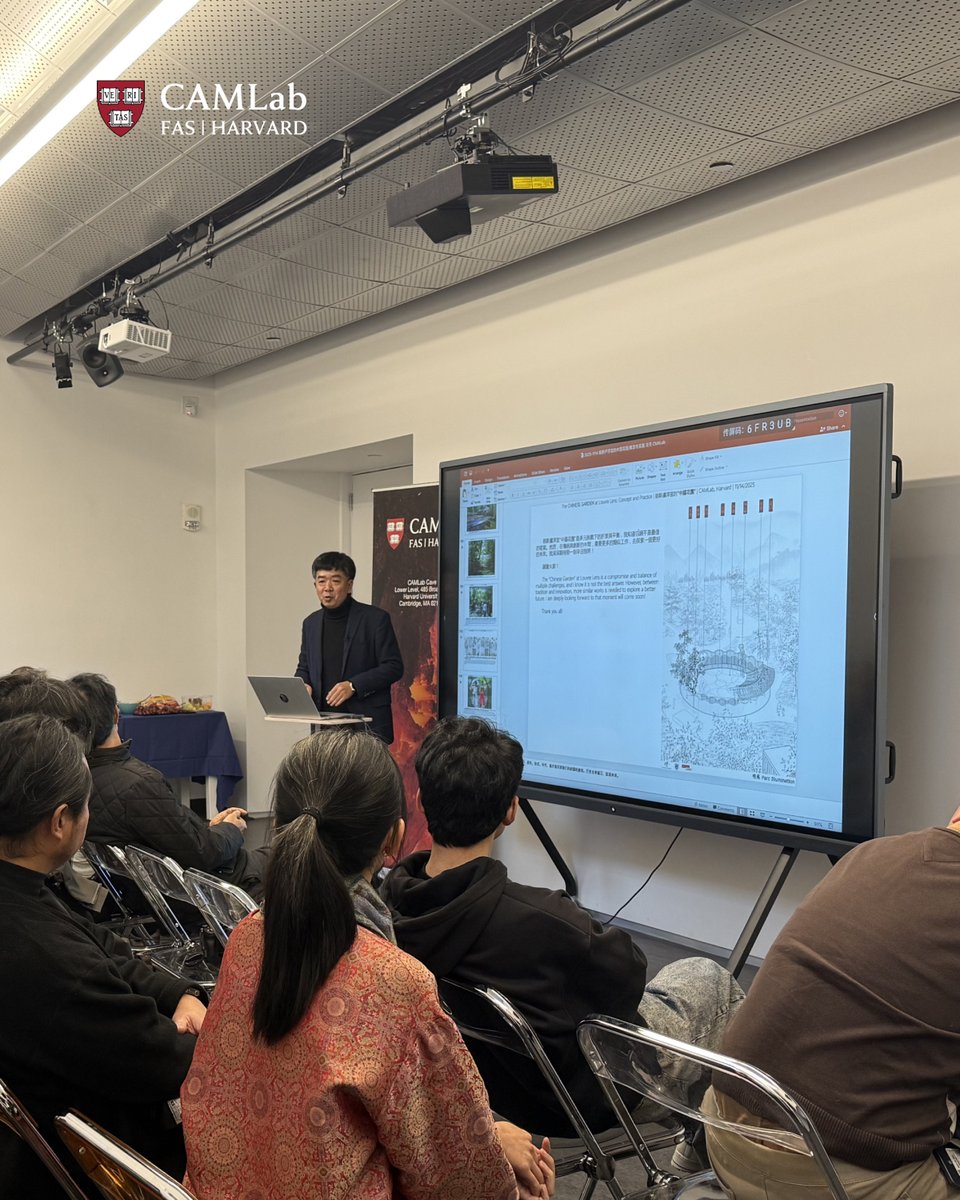 HarvardCAMLab's tweet image. On November 14, we were delighted to host CAMLab Visiting Scholar and Associate Professor Tian Leng from Nanjing University for an engaging lecture, “The Chinese Garden at the Louvre-Lens: Concept and Practice.”

Professor Leng, an expert in modern Chinese architectural history…