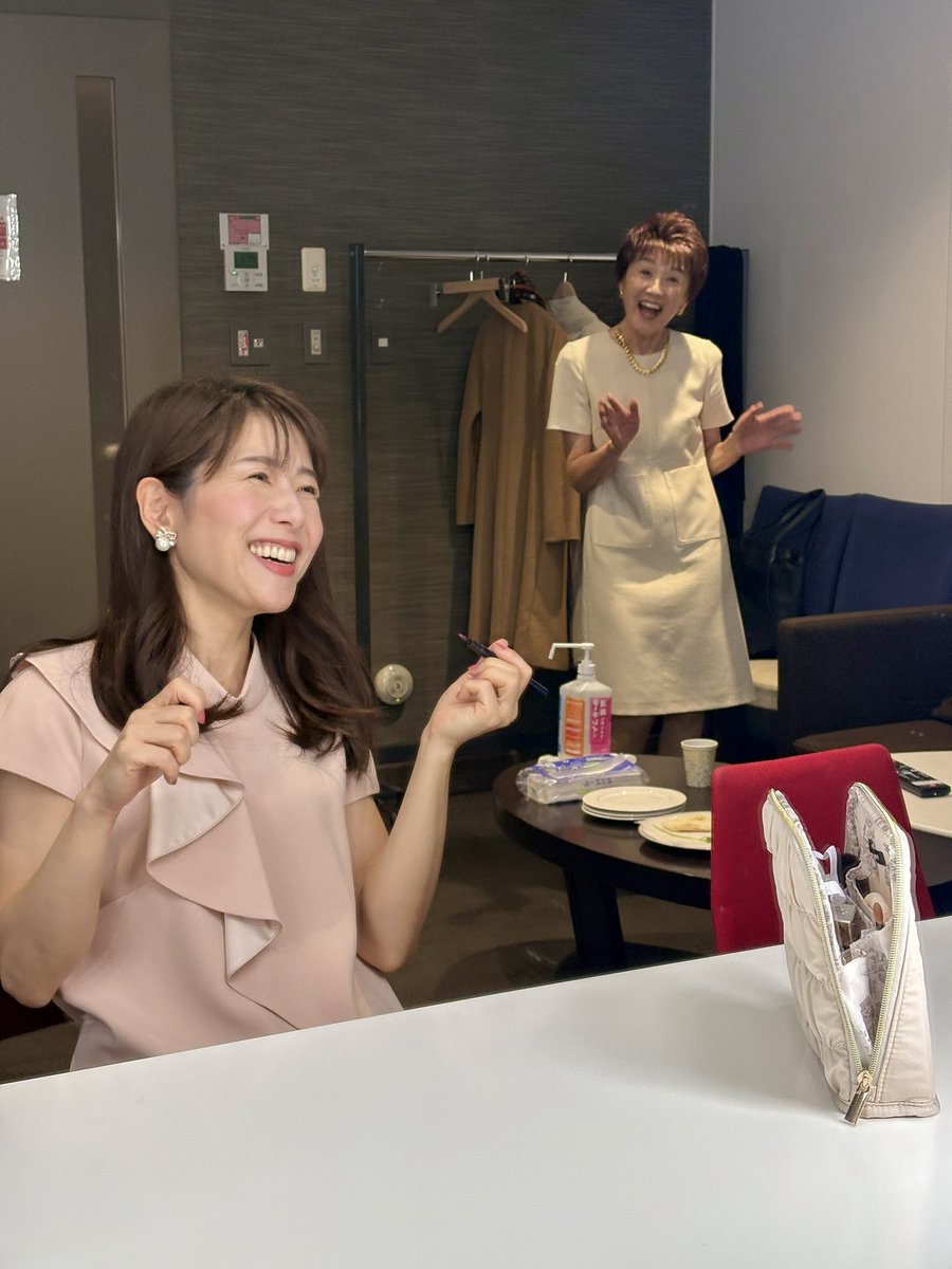 matsushita_megu's tweet image. スタジオメイク室にて💄
#OnSet 🎥