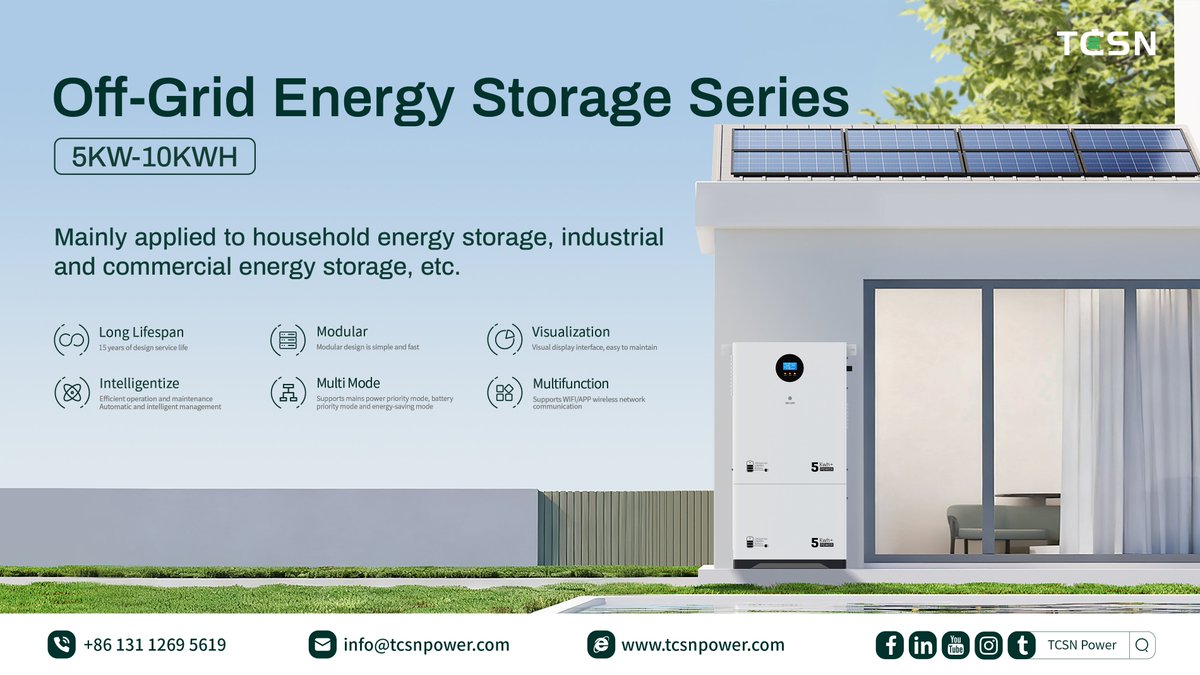 TCSN_Power's tweet image. 🌟 TCSN Power Off-Grid Energy Storage Series – Your Smart Energy Solution! 🌟

👉 Learn more and explore: tcsnpower.com

#TCSN #EnergyStorage #OffGrid #SmartEnergy #SustainableLiving #HomeStorage #CleanTech #Innovation