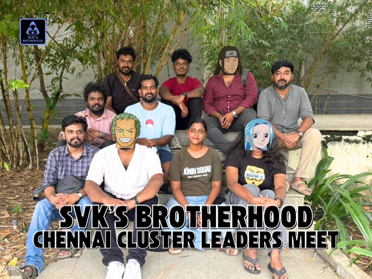 SVKsBrotherhood's tweet image. SVK’s Brotherhood Chennai Cluster Leaders met today at Nehru Park with Haashiraamaa Senju. Leaders from North, Central &amp;amp; South Chennai discussed upcoming plans. New admin Vivi &amp;amp; speaker Zoro also joined. Moving forward with a stronger vision for Chennai. #SVK #Brotherhood