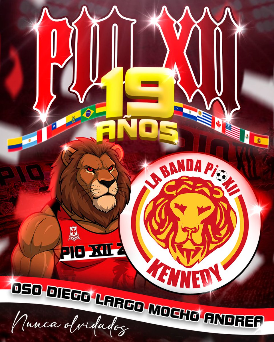 La Guardia Albi-Roja Sur le desea un feliz aniversario #19 a <a href="/PioXllKennedy/">La Banda PIO XII Z-8</a> 

Hoy el barrio se viste de fiesta porque la banda PIO XII KENNEDY está de aniversario. Son ya #19 años de estar firmes en el tablón, de colgar los trapos con orgullo y de dejar la garganta y la vida por