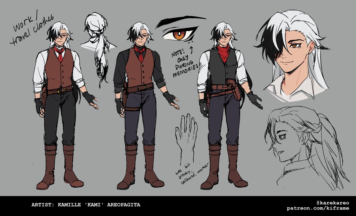 karekareo's tweet image. some of my character designs for our #HoYoFair MV &apos;Dawn Again&apos; ☀️ ft Boothill and his daughter ☀️

#HonkaiStarRail 
#ChimerricPark