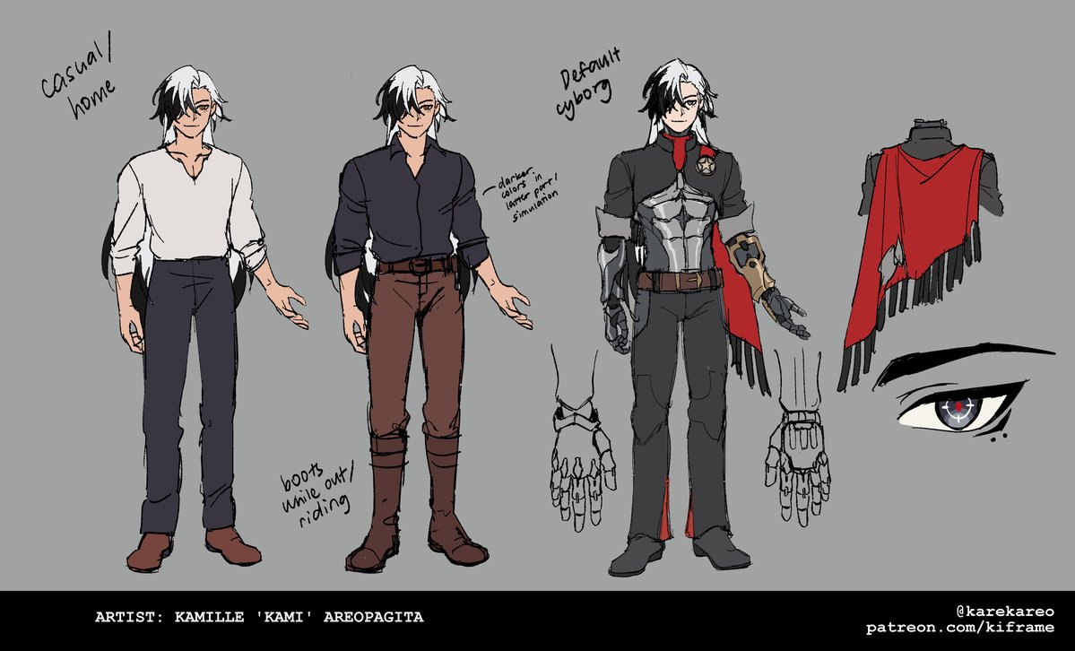 karekareo's tweet image. some of my character designs for our #HoYoFair MV &apos;Dawn Again&apos; ☀️ ft Boothill and his daughter ☀️

#HonkaiStarRail 
#ChimerricPark