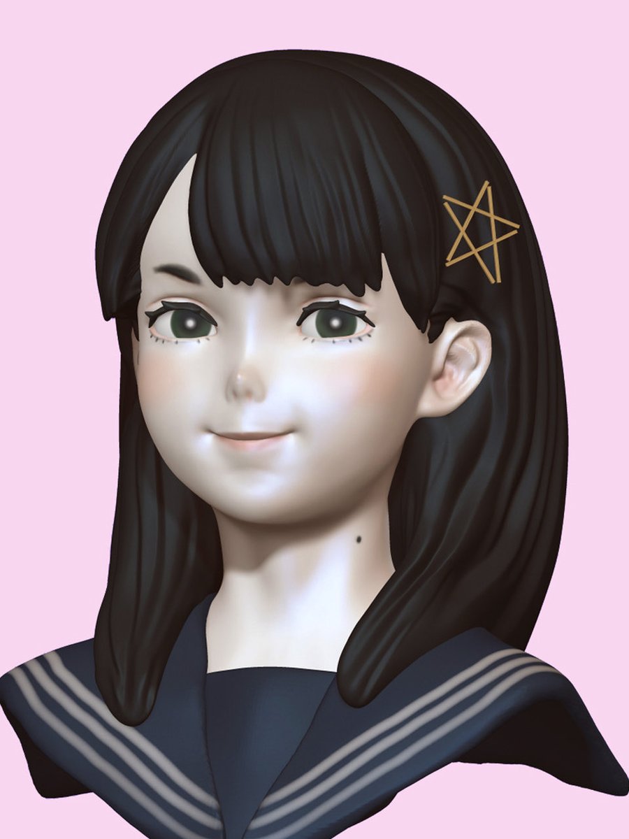 ミヲちゃん誕生日おめでとう〜🥳🎂🎉

#パラノマサイト　#Zbrush