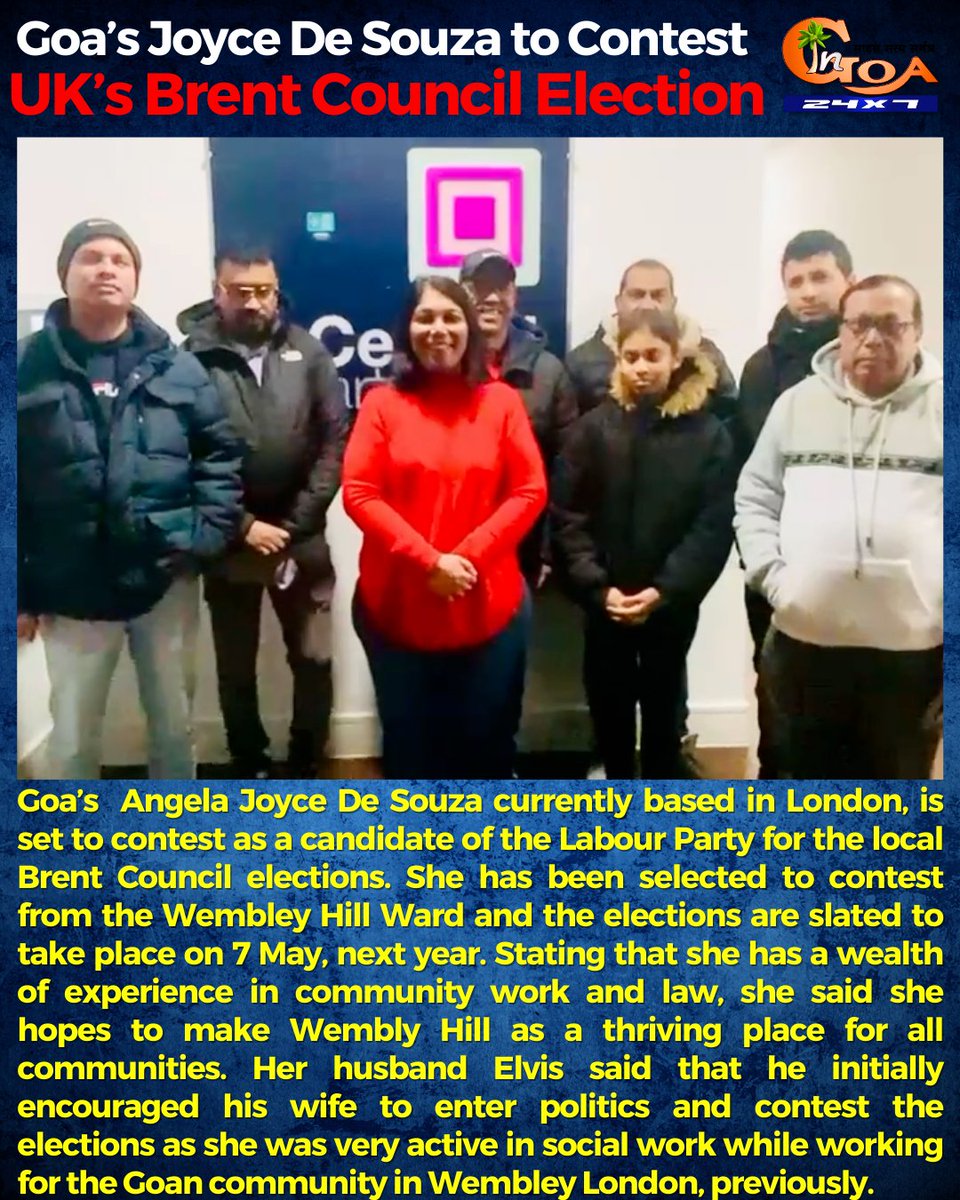 InGoa24x7's tweet image. Goa's Joyce De Souza to Contest UK’s Brent Council Election
.
.
#Goa #GoaNews #UKElection #Brent