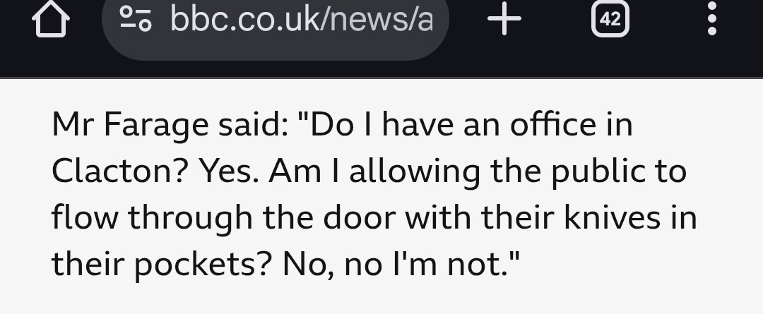 So this is what Farage thinks of his Clacton constituants?