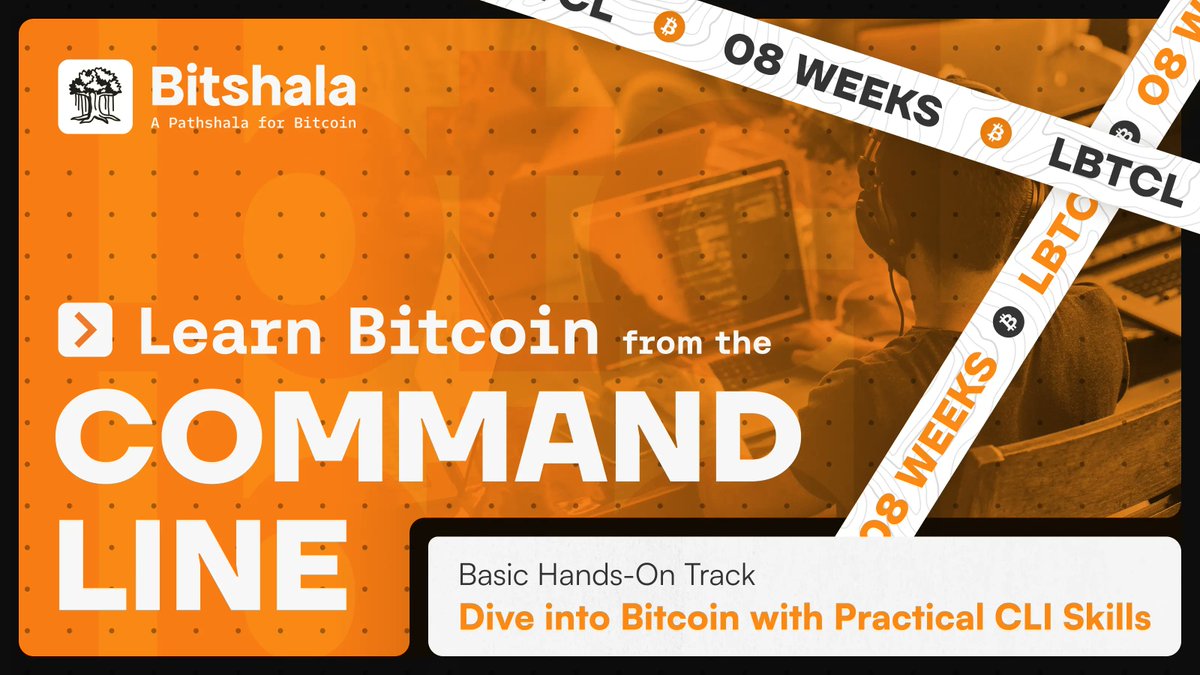 bitshala_org's tweet image. Bitshala&apos;s Learn Bitcoin from the Command Line Cohort (LBTCL) starts on 08th December 2025.

This 8 week cohort blends:

⚡ Self study
⚡ Community discussion, debate and Q&amp;amp;A
⚡ Weekly Live sessions

The LBTCL Cohort is a hands-on, immersive experience that teaches you how to…