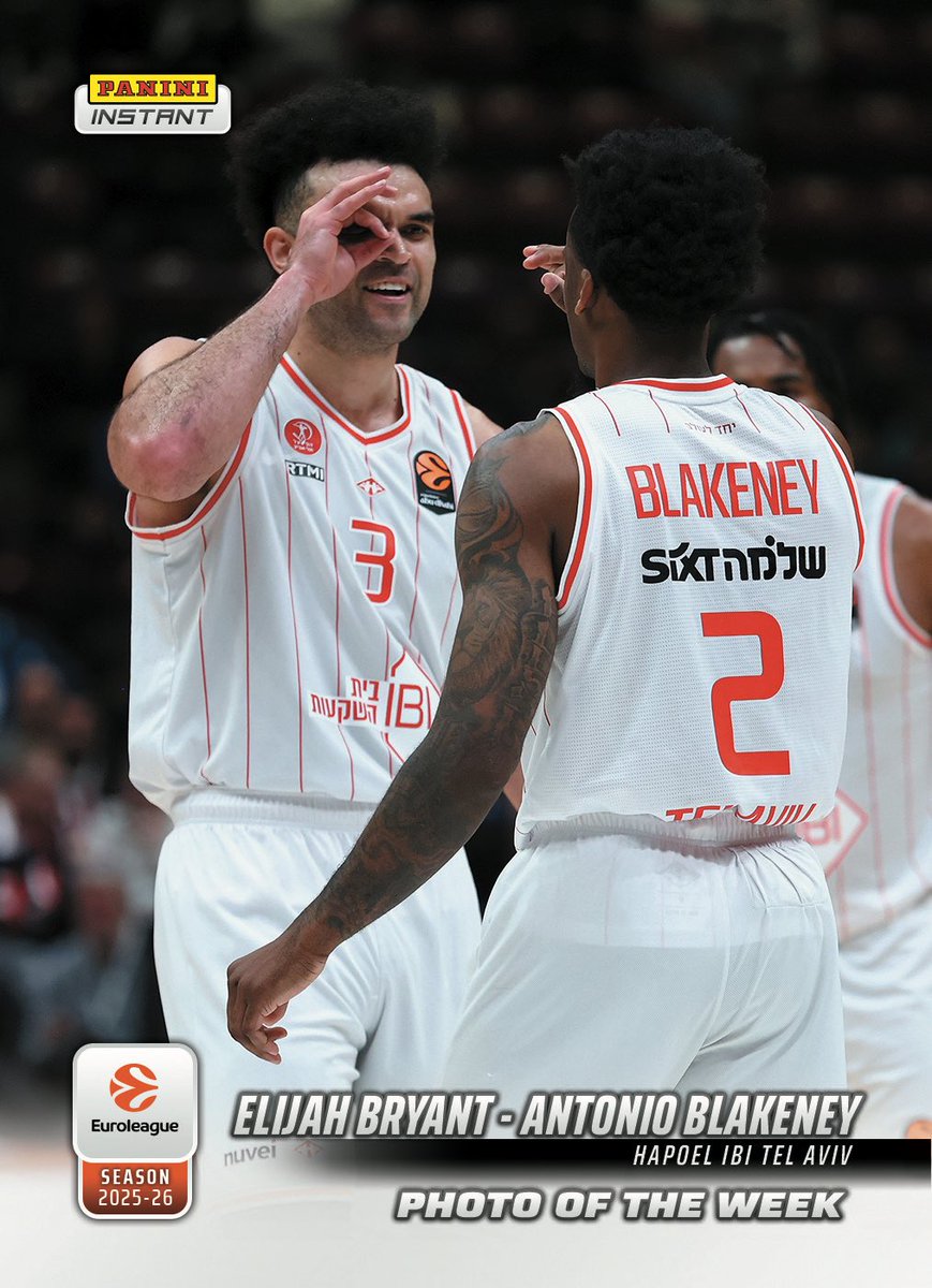 EuroLeague's tweet image. The Photo of the Week presented by @PaniniAmerica 🎞️

Camaraderie on full display between Elijah Bryant and Antonio Blakeney 🤝

Make sure to grab your card every Monday at the Panini America website!

#InstantCards I #euroleaguebasketball