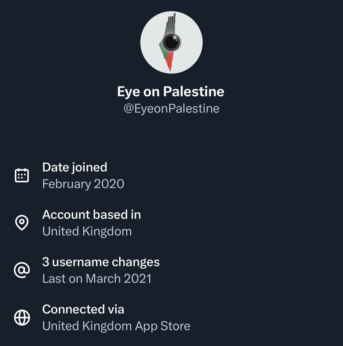 How you can be the ‘Eye on Palestine’ while sitting on the UK? 

Probably a Pakistani running this account.