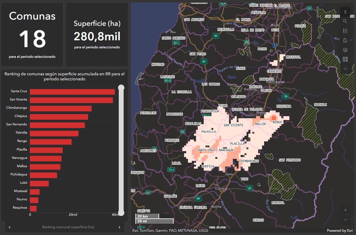 Hoy tenemos condición de botón rojo de 1 a 3 horas en 18 comunas de la región de #OHiggins asociado a las provincias de Colchagua y Cachapoal.