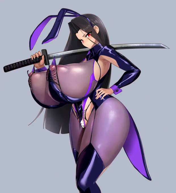 競泳バニー変身ヒロイン Purple Bunny (冬コミ新刊の画集では白消し無しで掲載します)