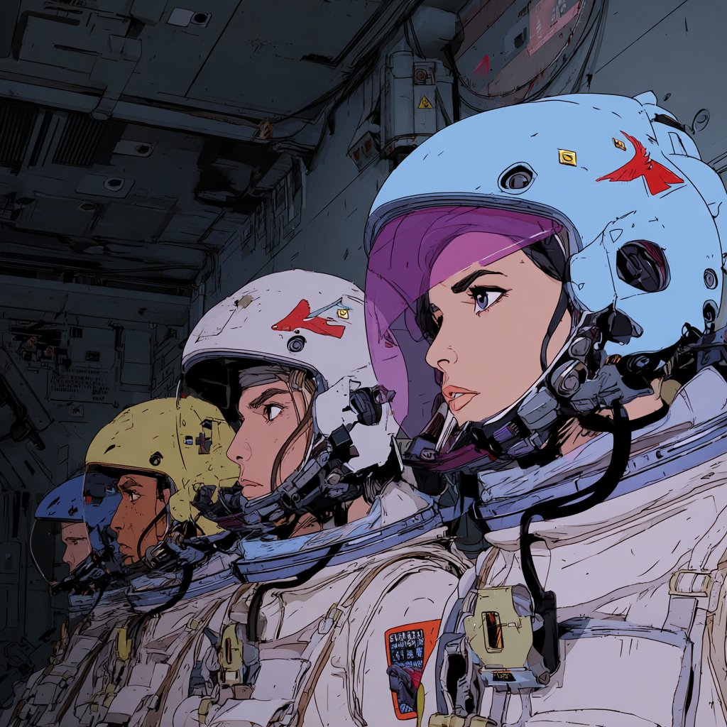 Artedeingenio's tweet image. I think a lot of you might be interested in this Midjourney style reference:

--sref 2745964501

It’s a neo-retro militaristic anime style with Otomo-inspired linework, industrial flat colors, and a technical sci-fi aesthetic reminiscent of Moebius.

Enjoy 🚀