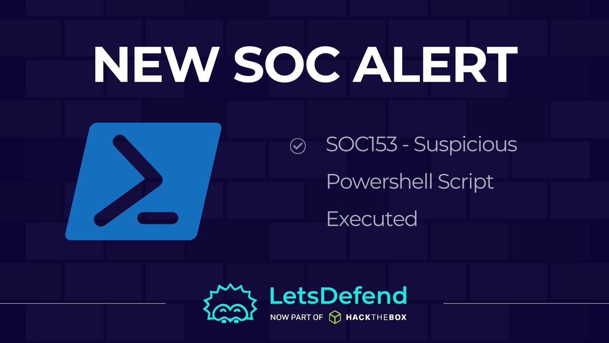 LetsDefendIO's tweet image. ⚠️ New SOC Alert: Suspicious Powershell Script Executed 

Attackers use suspicious PowerShell scripts to stealthily execute malicious commands in memory, bypassing antivirus detection. PowerShell enables them to run sophisticated attacks, escalate privileges, and exfiltrate data…