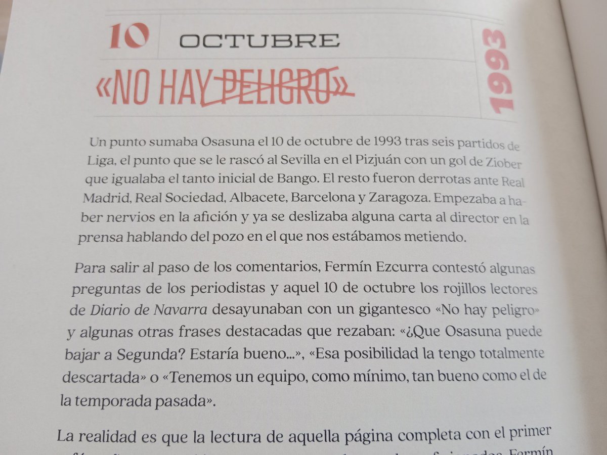 jaurrietaz's tweet image. 10 de octubre de 1993. Ezcurra: ¿Que Osasuna puede bajar a Segunda? Estaría bueno... Esa posibilidad la tengo totalmente descartada.

Se bajó.

Más en &quot;Un año marcado en rojo&quot;.