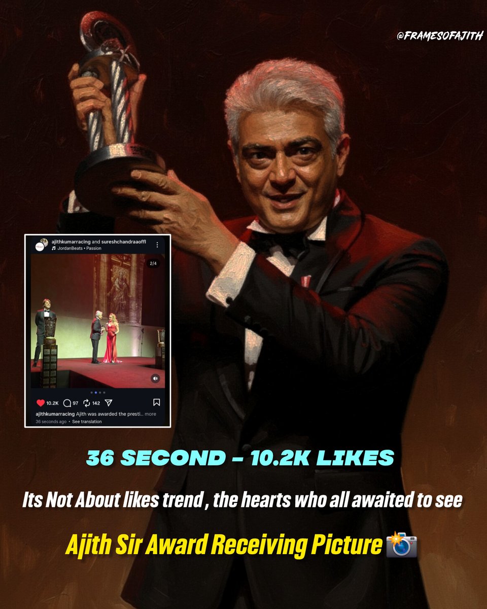 EmperorAjithFC's tweet image. Just Saying : 36sec - 10.2K+ Like for Suresh chandra&apos;s insta post 🔥📈❤️

Atlast, we all fulfilled with these Picture 📸 

#AjithKumar #AK64 #AjithKumarRacing