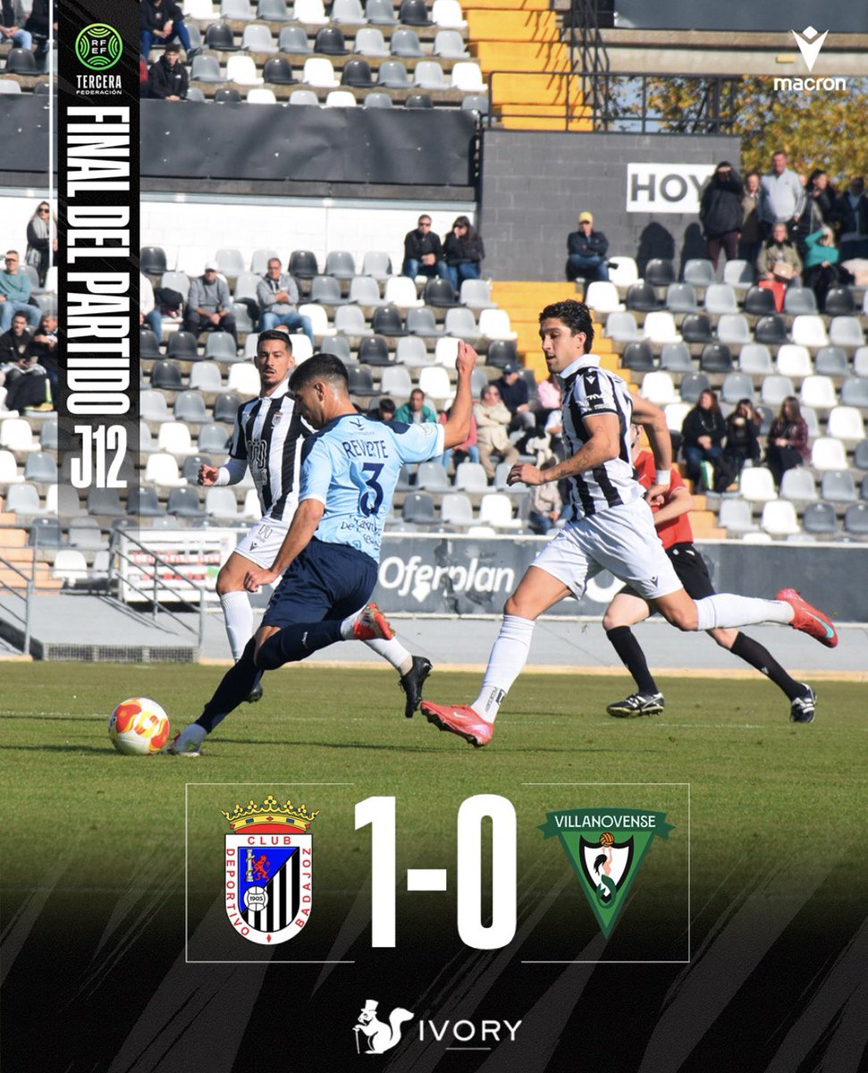 ⏱ 90’ | CD Badajoz 1-0 CF Villanovense

Final del partido patrocinado por Ivory

#BadajozVillanovense #TerceraRFEF