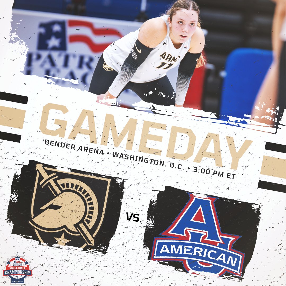 ArmyWP_VB's tweet photo. IT'S CHAMPIONSHIP SUNDAY‼️🤩

🆚 American
🕚 3:00 PM
📍Washington DC
🏟️ Bender Arena
📺 ESPN+

#GoArmy https://t.co/b7bd8QarFS