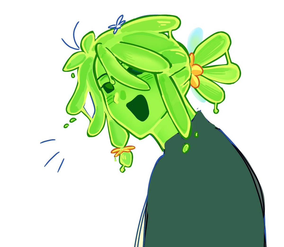 flosverygoofy's tweet photo. wip of avery . his ponytail is shaped like a  floweeerrrrr  .!! https://t.co/M4yCSAqZax