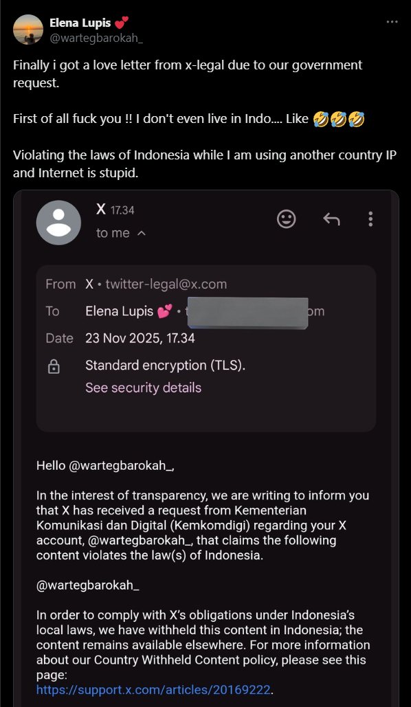 VNNZ16's tweet photo. Oh hey, been a while since I updated this (can't you believe it? It's from 2023!).
Fun fact, a random Indonesian queer friend got withheld because... reasons!
Very sad
#HumanRights
#BlokirKominfo
#GugatKominfo
#TuntutKominfo
#SaveDigitalFreedom
https://t.co/obQ5SRyScd https://t.co/r2nFjiOCuH