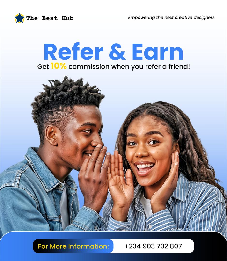 TheBest_Hub's tweet image. Cohort 2 starts tomorrow!
Learn to design and grow your skills.

You can also share with friends and earn when they register using your referral code;no better way to end the year strong. 

Join or refer today
👉 selar.com/742434cy42
#TheBestHub 
#DesignTraining 
#LearnAndEar