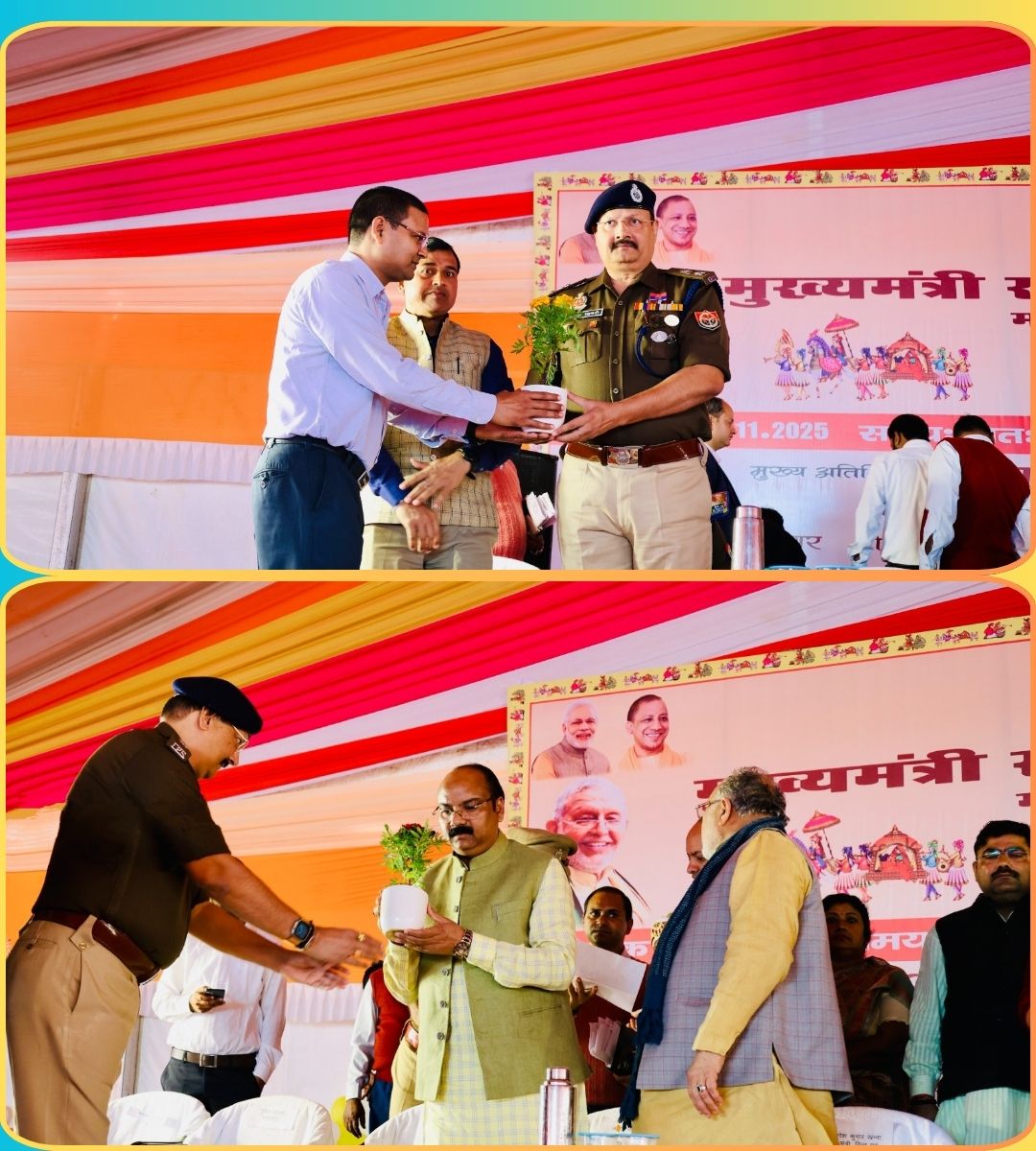 shahjahanpurpol's tweet photo. आज दिनांक 23.11.25 को जनपद शाहजहाँपुर में मुख्यमंत्री सामूहिक विवाह योजना के अंतर्गत ओ0सी0एफ रामलीला मैदान में श्री सुरेश कुमार खन्ना मा0 मंत्री उ0प्र0 सरकार, #SP_SHA , मुख्य विकास अधिकारी, क्षेत्राधिकारी नगर , क्षेत्राधिकारी कार्यालय की उपस्तिथि में 178 जोड़ो की शादी का आयोजन किया गया तथा नवविवाहित जोड़ों को गृहस्थ जीवन में प्रवेश की शुभकामनाएं दी । #UPPolice