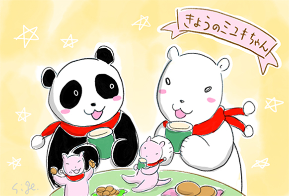 お嬢様とピンギャたち、ミユキちゃんのティータイム✨️ おそろいの