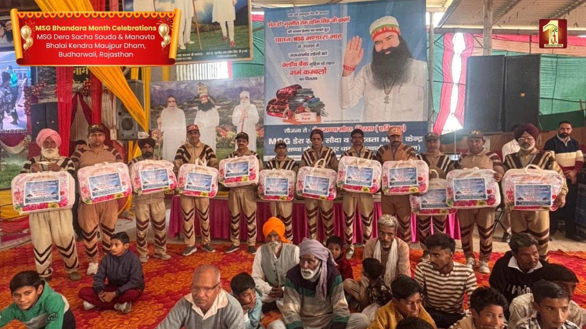 DiscipleOfMSG's tweet image. A soulful day in Budharwali as devotees gather with gratitude, listening to the divine guidance of Saint MSG and celebrating Sai Mastana Ji Maharaj’s month with love, seva and peace — a beautiful glimpse of #MSGBhandaraInBudharwali. ✨🙏