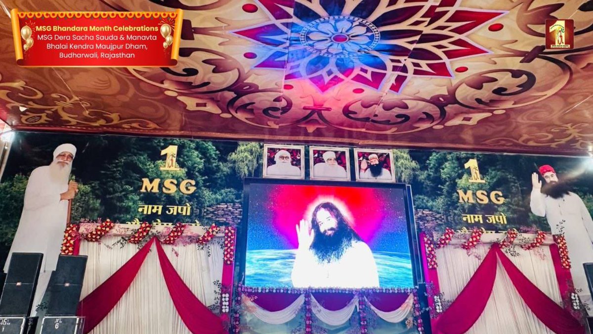 DiscipleOfMSG's tweet image. A soulful day in Budharwali as devotees gather with gratitude, listening to the divine guidance of Saint MSG and celebrating Sai Mastana Ji Maharaj’s month with love, seva and peace — a beautiful glimpse of #MSGBhandaraInBudharwali. ✨🙏