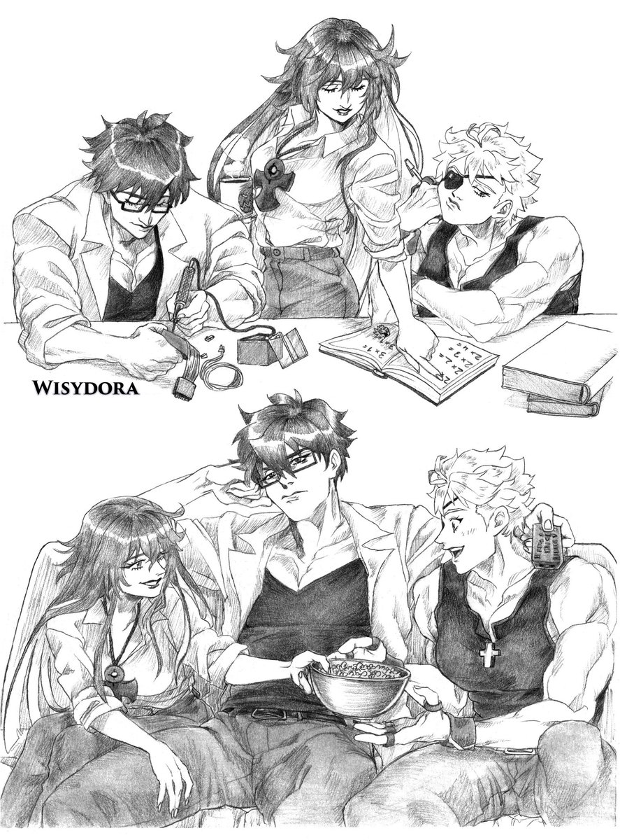 wisydora's tweet image. I live for cozy Frederick and Jack-O enjoying their life~ obviously, Sin is there too💙