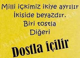 Milli ickimiz sudur, yogurda katarsan ayran, rakiya katarsan keyif olur.