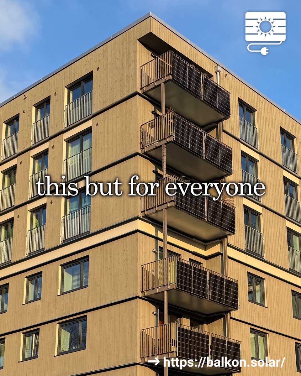 balkonsolar's tweet image. #thisbutforeveryone: Read how the new German #pluginPV Norm affects #pluginsolar: balkon.solar/news/2025/11/2…

#balconysolar #balcony #apartments #solar #energiewende