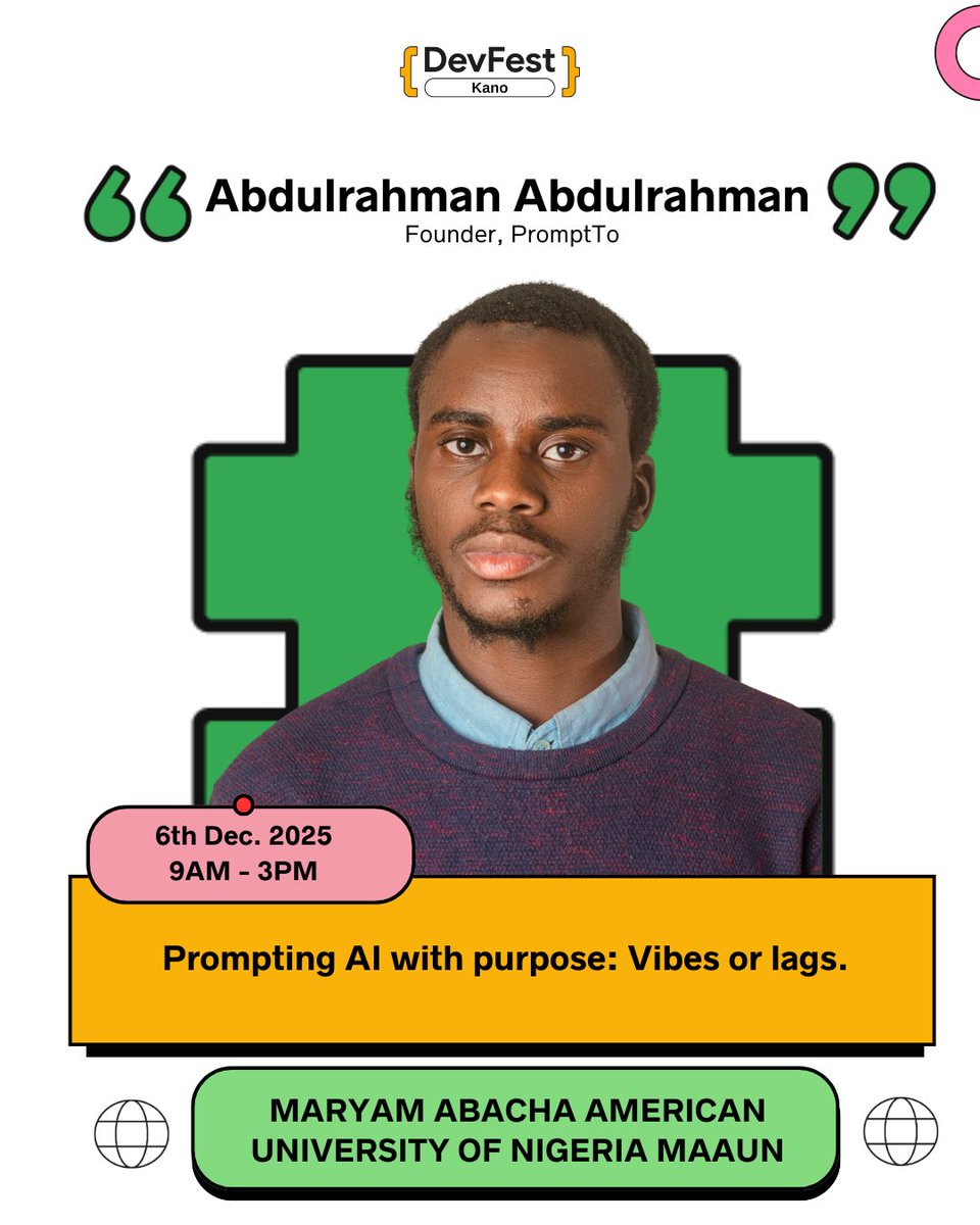 The lineup just got hotter! 🔥

We are excited to announce our speaker for #DevFestKano2025!