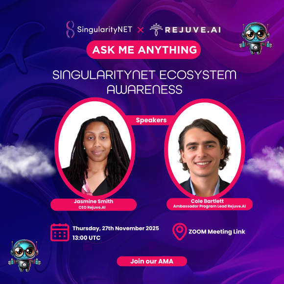 SNET_Ambassador's tweet image. Hey everyone
AMA: SingularityNET Ecosystem Awareness Hosted by the Onboarding Workgroup &amp;amp; Education Guild 

We’re excited to invite you to a special Ask Me Anything (AMA) session featuring @Rejuve_AI , one of the most innovative spin offs within the @SingularityNET  ecosystem.…