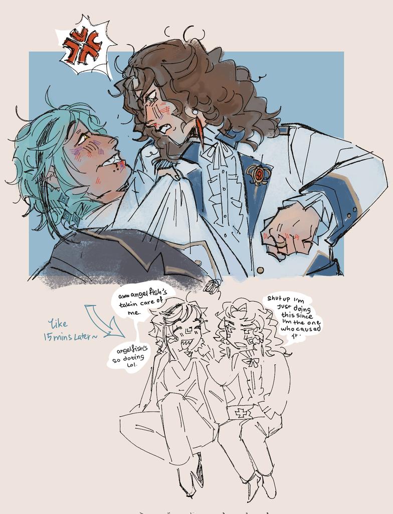 Chuchu_Charon's tweet photo. Stupid asf but my penfloyd are throwing fists at eachother and then patching eachother up after #loveatfirstfight and the occasional moments of stupid honest https://t.co/4C3l5GMtBa