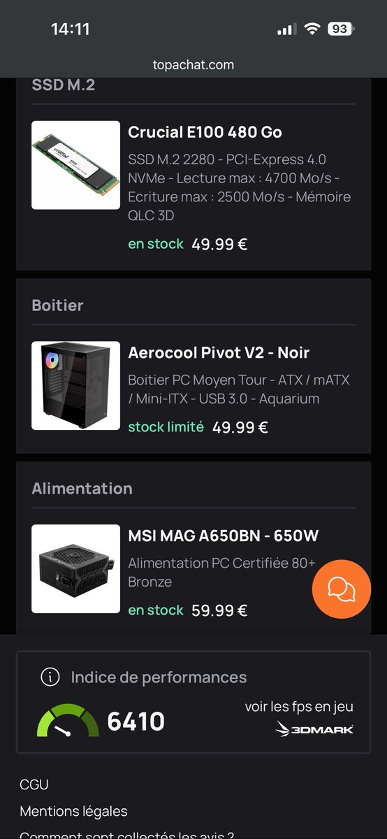 avis sur la config? j’ai pas un gros budget sooo