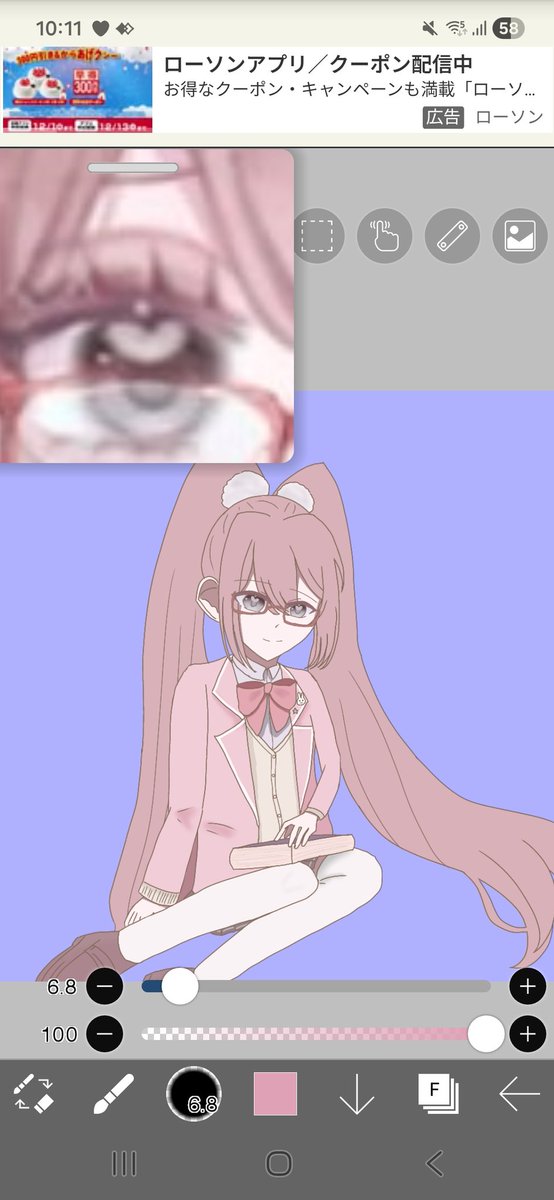 表情差分まで描けたからあと背景描いて編集するだけだ