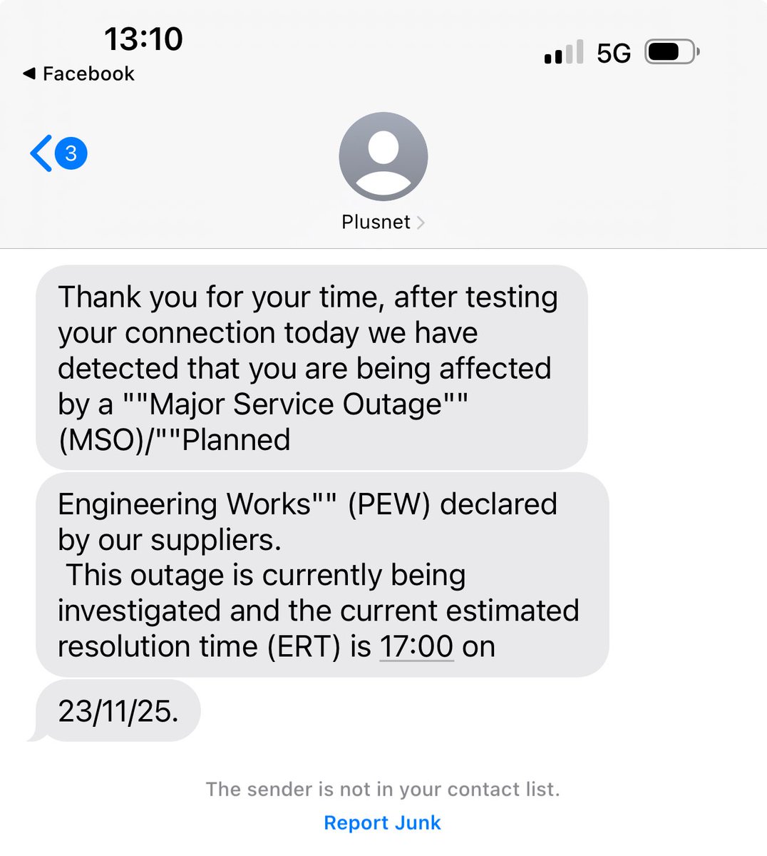 aledrob's tweet image. @Plusnet should customers not have been advised of an outage in advance of planned maintenance?