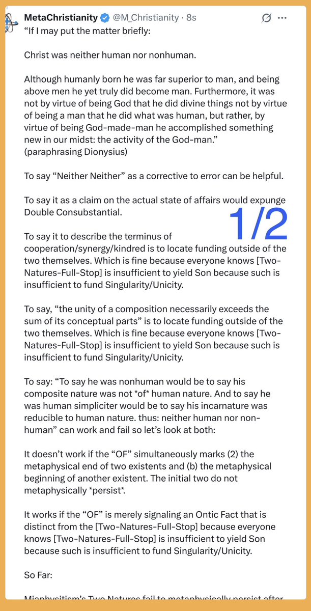 M_Christianity's tweet image. •Christology 
•Kindred Operation
•Synergy 
•Dionysius 
•Double Consubstantial
•Metaphysically Persisting 
•Identity
•Act
•Nature/Natures
•Son/Sons

Interesting.
x.com/m_christianity…

Four Screenshots: