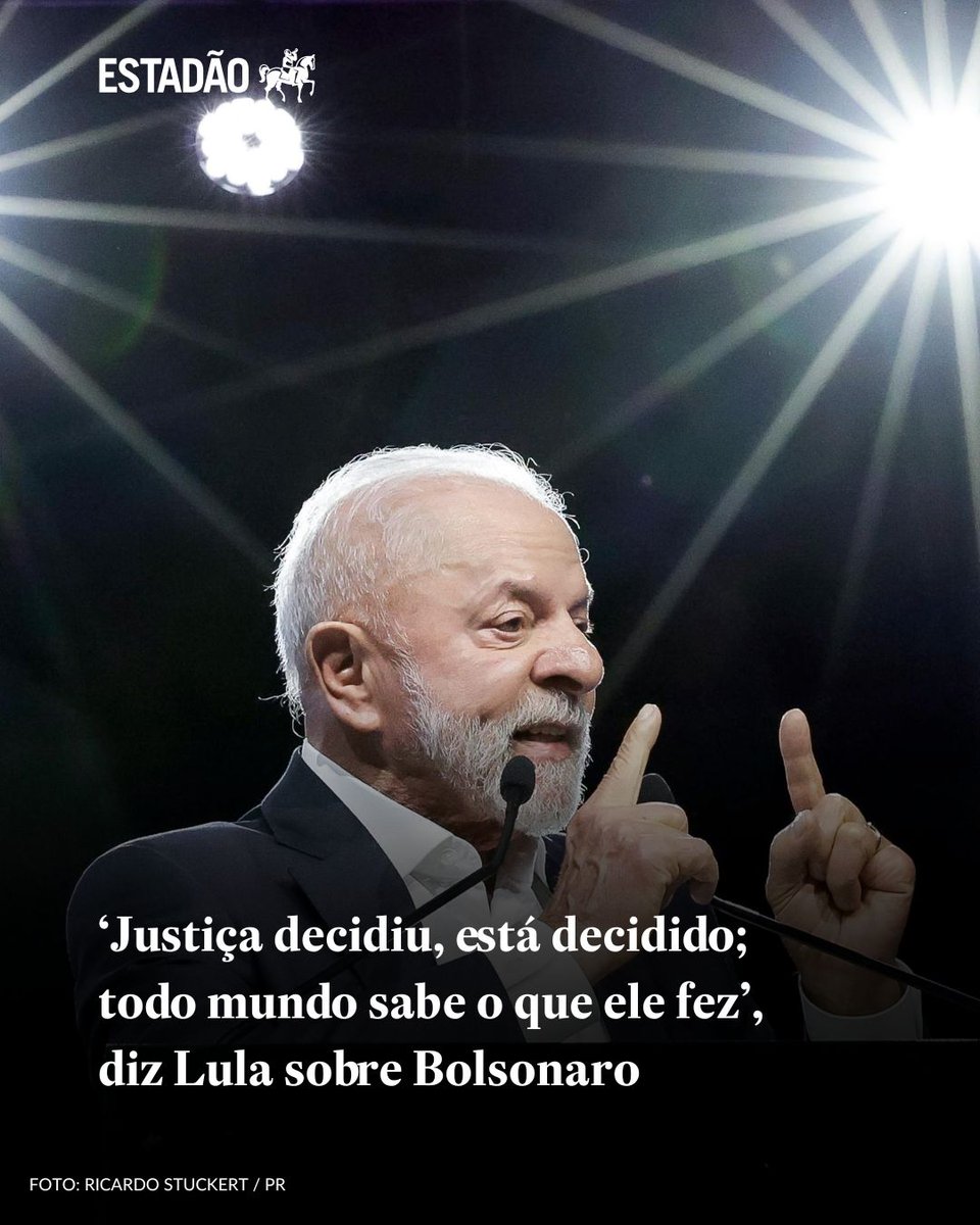 LULA SOBRE BOLSONARO | 'Justiça decidiu, está decidido; todo mundo sabe o que ele fez', diz presidente brasileiro > bit.ly/4pq6PtN

Após reunião do G-20, Lula afirma que Bolsonaro teve direito à presunção de inocência durante o processo judicial