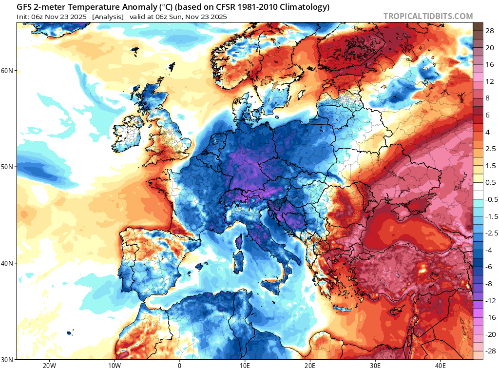 extremetemps's tweet photo. ‼️BRUTAL
Colder than January in Central Mediterranean
Hotter than July in Eastern Mediterranean

UNBELIEVABLY hot nights-Shocking MINIMUMS

EGYPT 26.0 Shalatin 

JORDAN 24.6 Aqaba
ISRAEL 24.6 Tel Aviv 

GREECE 23.2 Kastellorizo
CYPRUS 22.6 Lefke 
TURKEY 23.4 Carsibasi,23.3 Kas https://t.co/gE7Va6rYhe