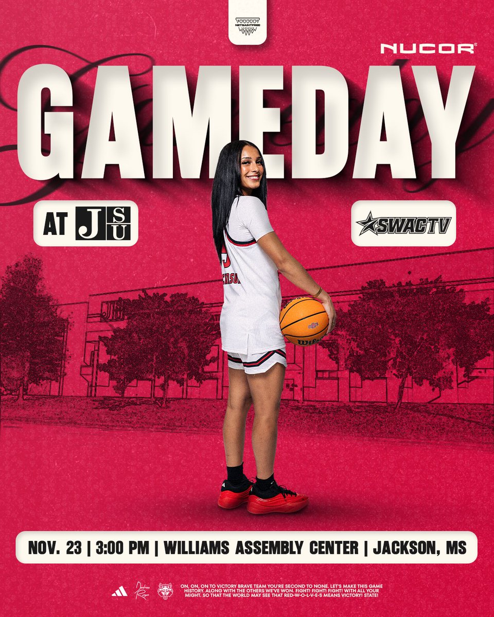 AStateWB's tweet image. 𝐆𝐀𝐌𝐄 𝐃𝐀𝐘 ⛹🏽‍♀️

🆚 Jackson State
⌚️ 3:00 PM
📍 Williams Assembly Center | Jackson, MS
📺 bit.ly/3JUgoSS 
📻 bit.ly/4qXgolN
📊 bit.ly/4owiNkZ 

#NetsAintFree x #WolvesUp🐺