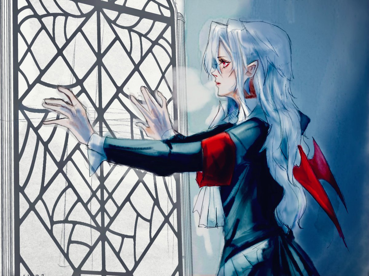 c_clmoony's tweet image. ある冬の日、吸血鬼が目覚めました