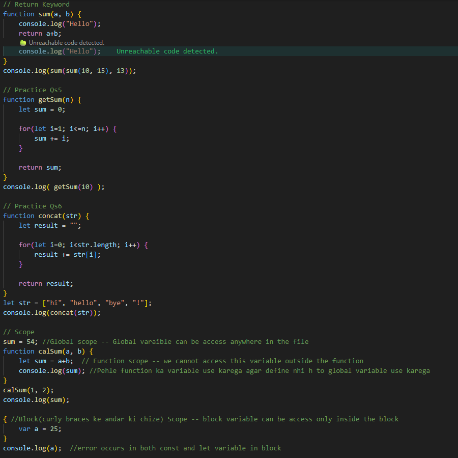 VaibhavNagar03's tweet image. 🚀 Day 36 of #Phase2 #90DaysOfCode 🚀

Deep dive into Functions in JS today 💻✨

• return keyword
• Scope (Global, Function, Lexical)
• Function Expressions
• Higher-Order Functions (including return)
• Methods

#JavaScript #WebDevelopment #CodingJourney #LearningInPublic