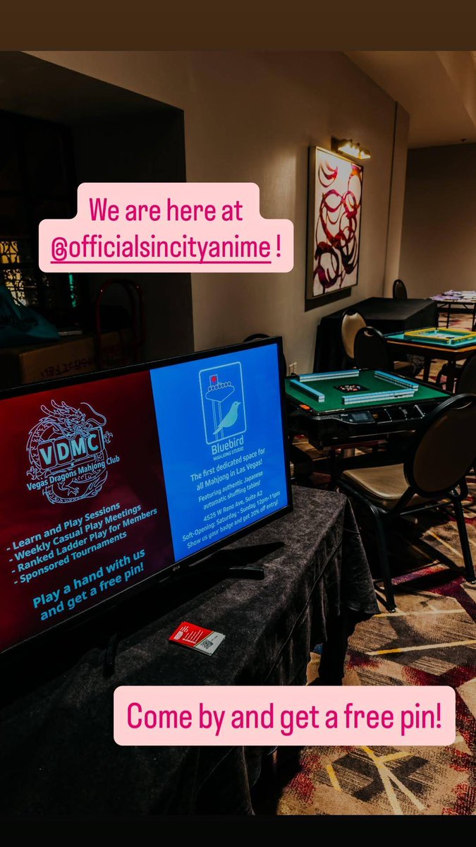 The Vegas Mahjong Dragons club is busy this weekend sharing the love of the game at Sin City Anime convention!