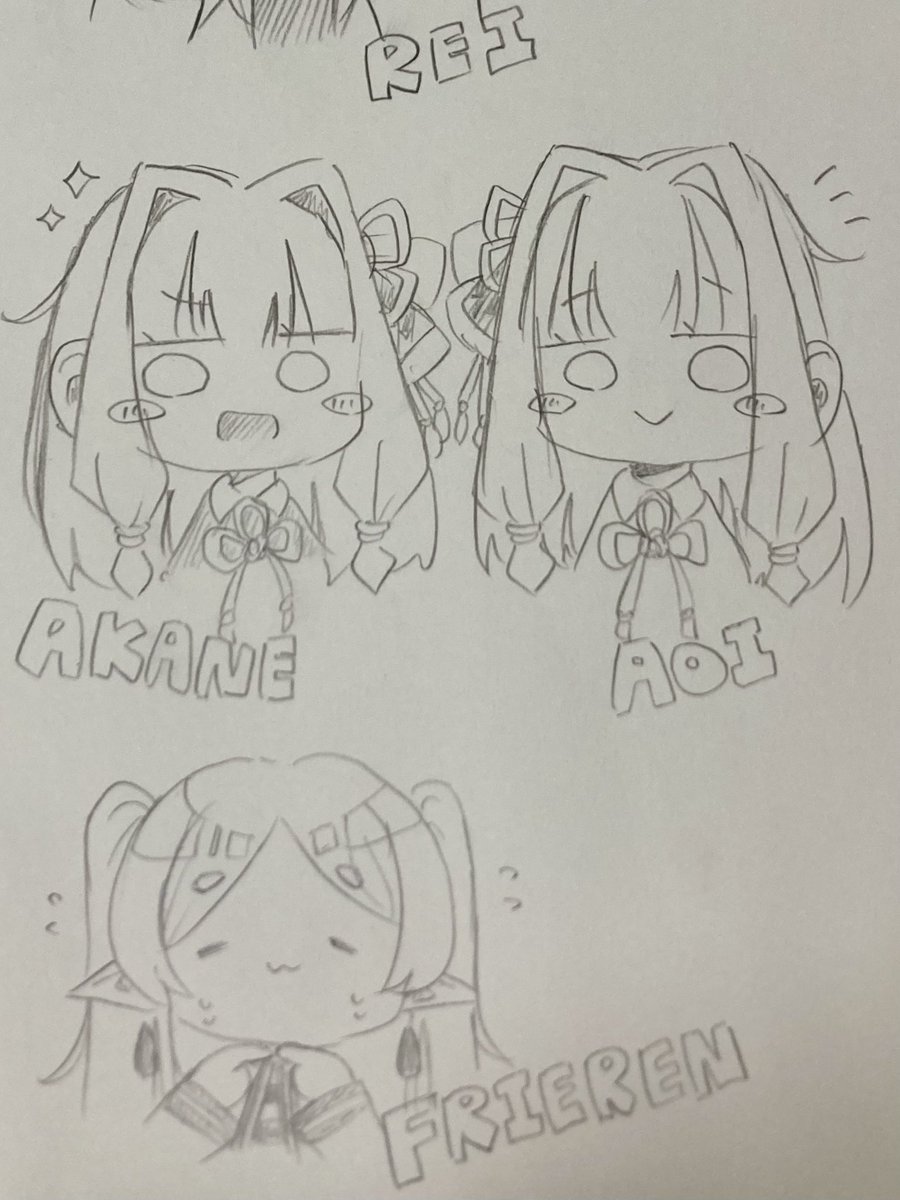 suya_06suimin's tweet image. イラストしばらくあげてなかったので、落書きですが！！私の推し詰め(ボカロ多め)です🫶
初めて描いた子もいるので下手なのはお見逃しを……🙇‍♀️
あと写真撮るの苦手すぎてあんまり画像が綺麗じゃない〜〜(´；ω；`)